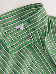 Green/Red/White Stripe Funnel Neck Bomber Shirt - Image 7 of 9
