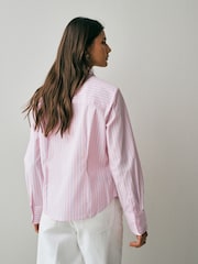 Pink/Blue Stripe Fitted Stretch Essential Long Sleeve Shirt - Image 3 of 4