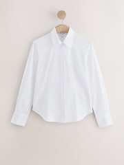 White Fitted Stretch Essential Long Sleeve Shirts 5 Pack - Image 3 of 14