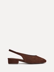 Linzi Brown Glide Closed Toe Slingback Block Heeled Shoe - Image 2 of 5