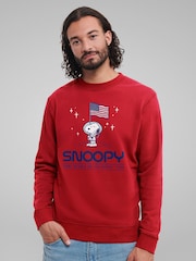All + Every Red Peanuts Snoopy Moon Landing Planting Flag Sweatshirt - Image 1 of 3
