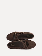 Linzi Brown Matrix Mary Jane Flats With Triple Straps - Image 4 of 5