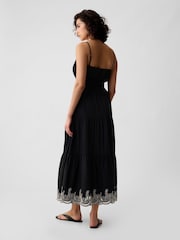 Gap Black Tiered Midi Dress - Image 4 of 5