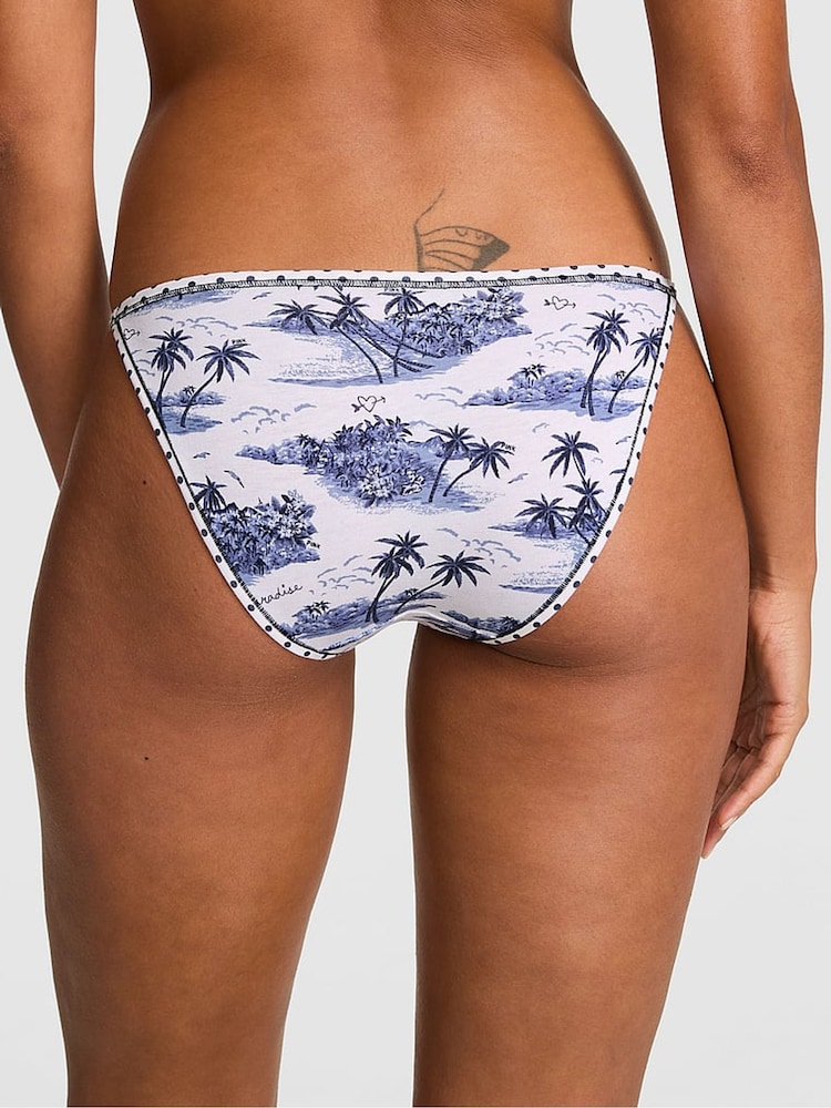 Victoria's Secret Pink Noir Navy Blue Toile Bikini Cotton Knickers - Image 2 of 2