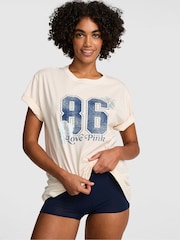Victoria's Secret Pink Winter White Graphic T-Shirt - Image 1 of 2