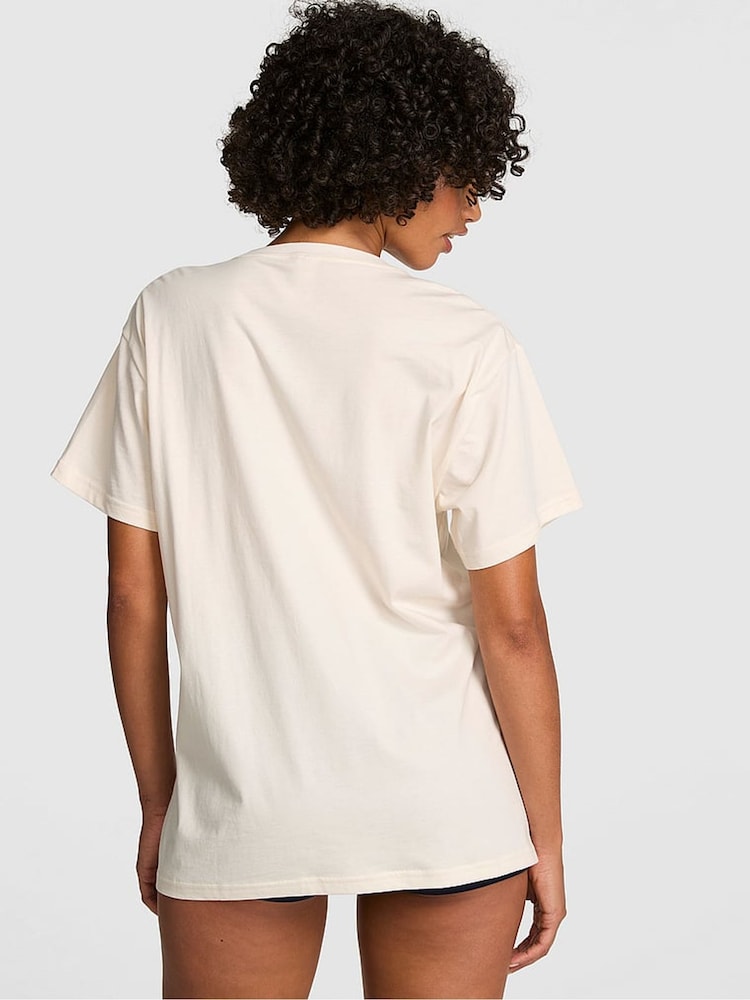Victoria's Secret Pink Winter White Graphic T-Shirt - Image 2 of 2