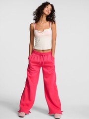 Victoria's Secret PINK Candy Pink Wide Leg Fleece Joggers - Image 1 of 2
