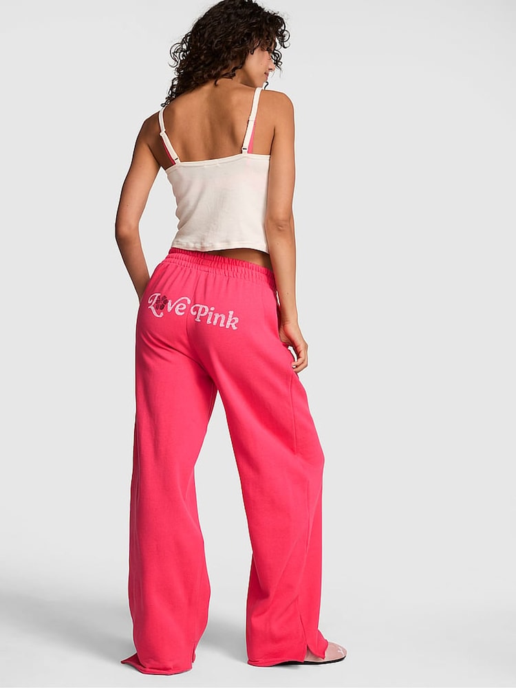 Victoria's Secret PINK Candy Pink Wide Leg Fleece Joggers - Image 2 of 2