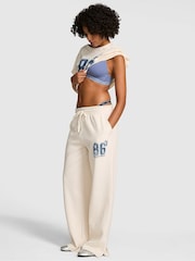 Victoria's Secret PINK Winter White Wide Leg Fleece Joggers - Image 1 of 2