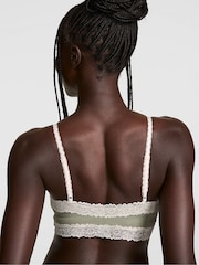 Victoria's Secret PINK Slate Green Front Close Cotton Heather Lace Trim Bra - Image 2 of 2