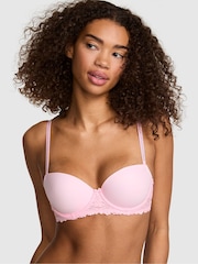 Victoria's Secret PINK Broadwalk Pink Lace Lightly Lined Balcony Bra - Image 1 of 2