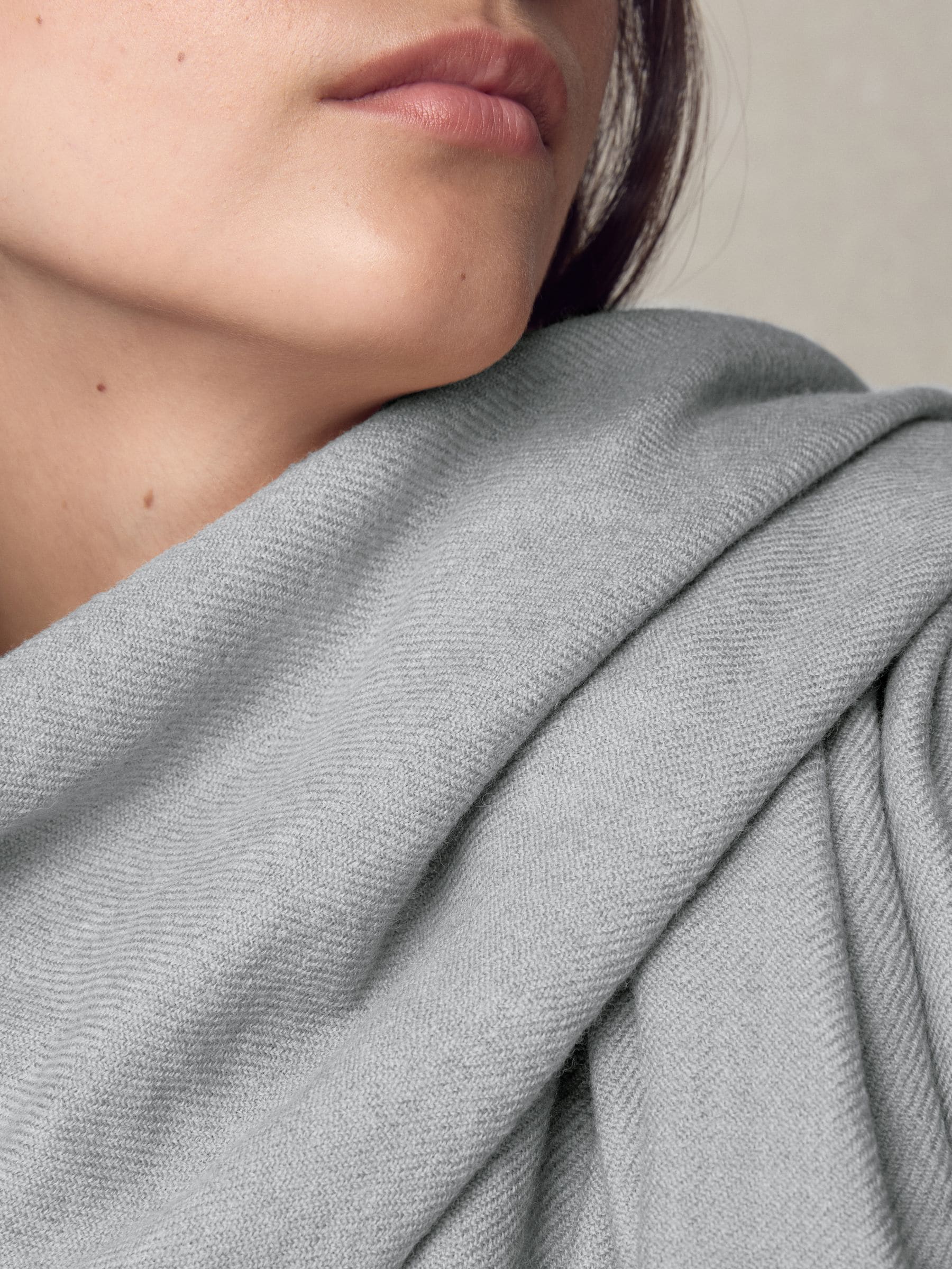 Buy Grey Premium Made in Italy Twill Midweight Shawl Scarf from