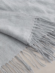 Grey Premium Made in Italy Twill Midweight Shawl Scarf - Image 6 of 7