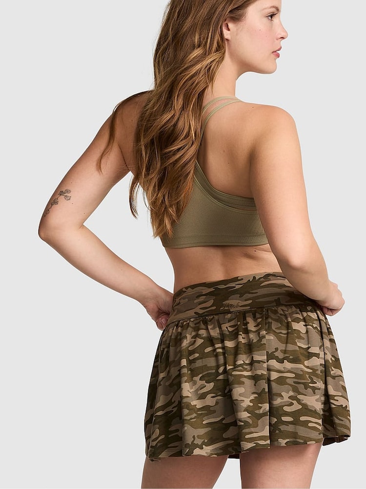 Victoria's Secret Pink Green Camo Cotton Drawstring Skirt - Image 2 of 2
