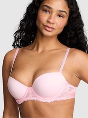 Victoria's Secret PINK Broadwalk Pink Lace Push Up Balcony Bra - Image 1 of 2