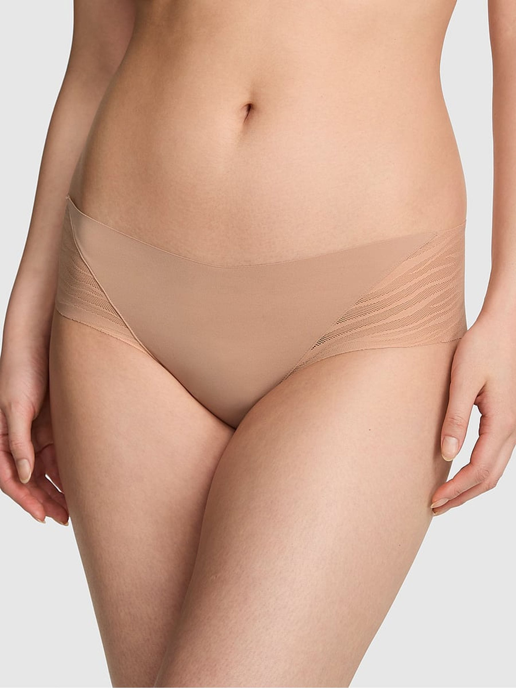 Victoria's Secret PINK Praline Nude Cheeky Zebra Lace Knickers