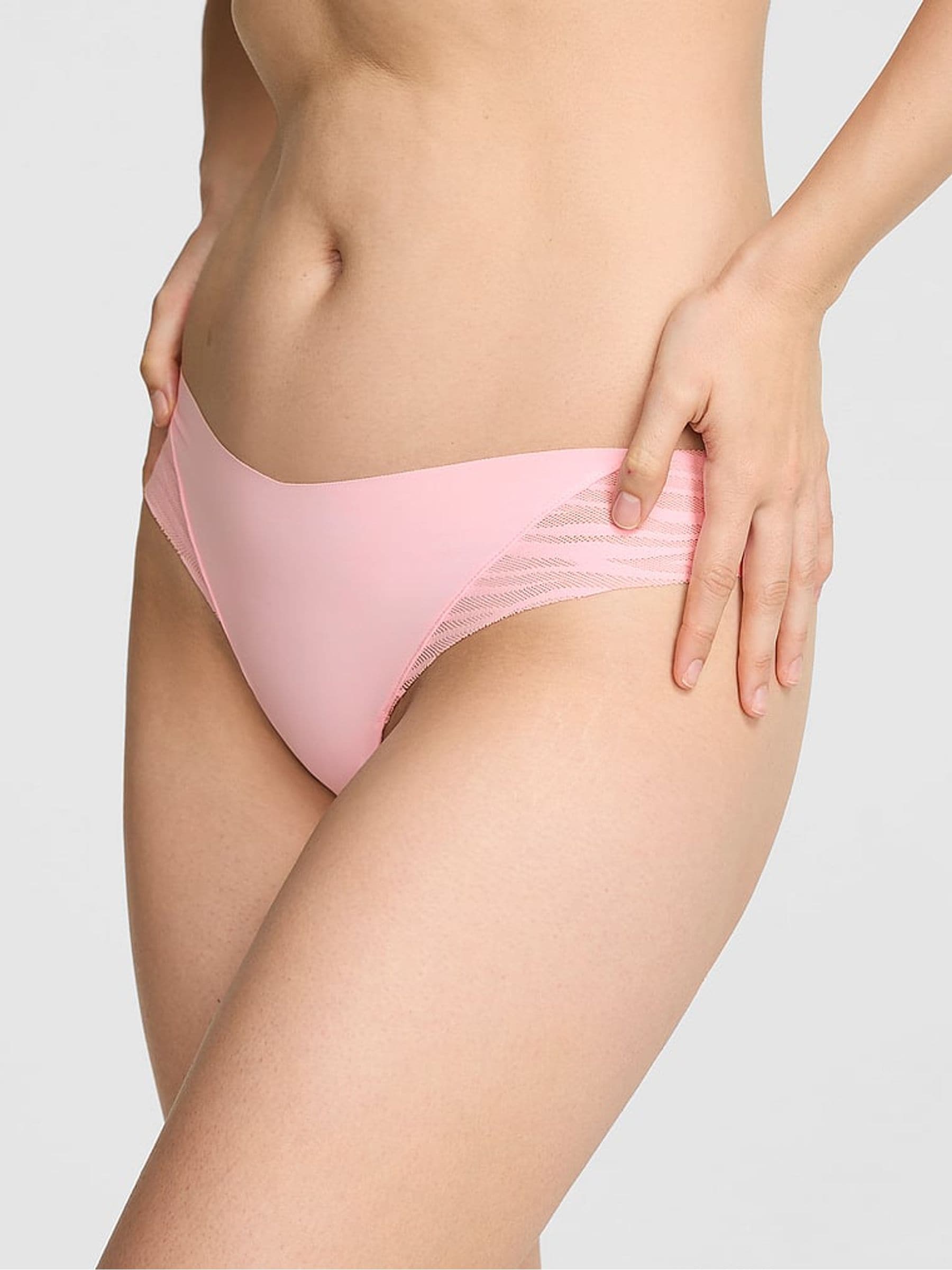 Victoria's Secret PINK Boardwalk Pink Thong Zebra Lace Knickers