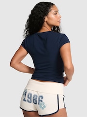 Victoria's Secret PINK Noir Navy Blue Retro T-Shirt - Image 2 of 2
