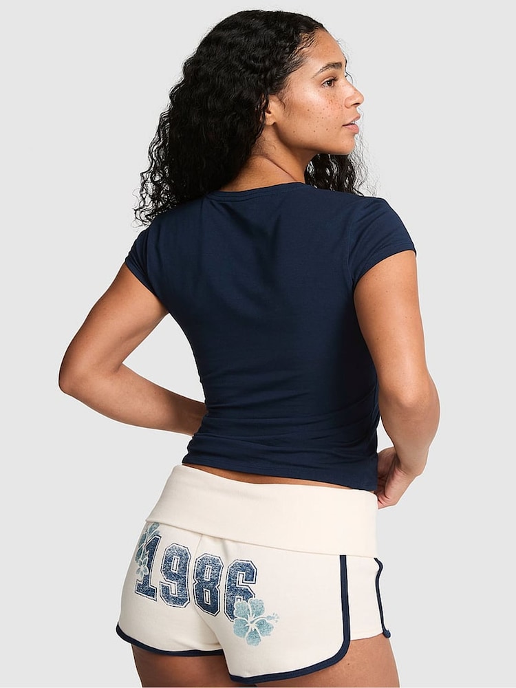 Victoria's Secret PINK Noir Navy Blue Retro T-Shirt - Image 2 of 2