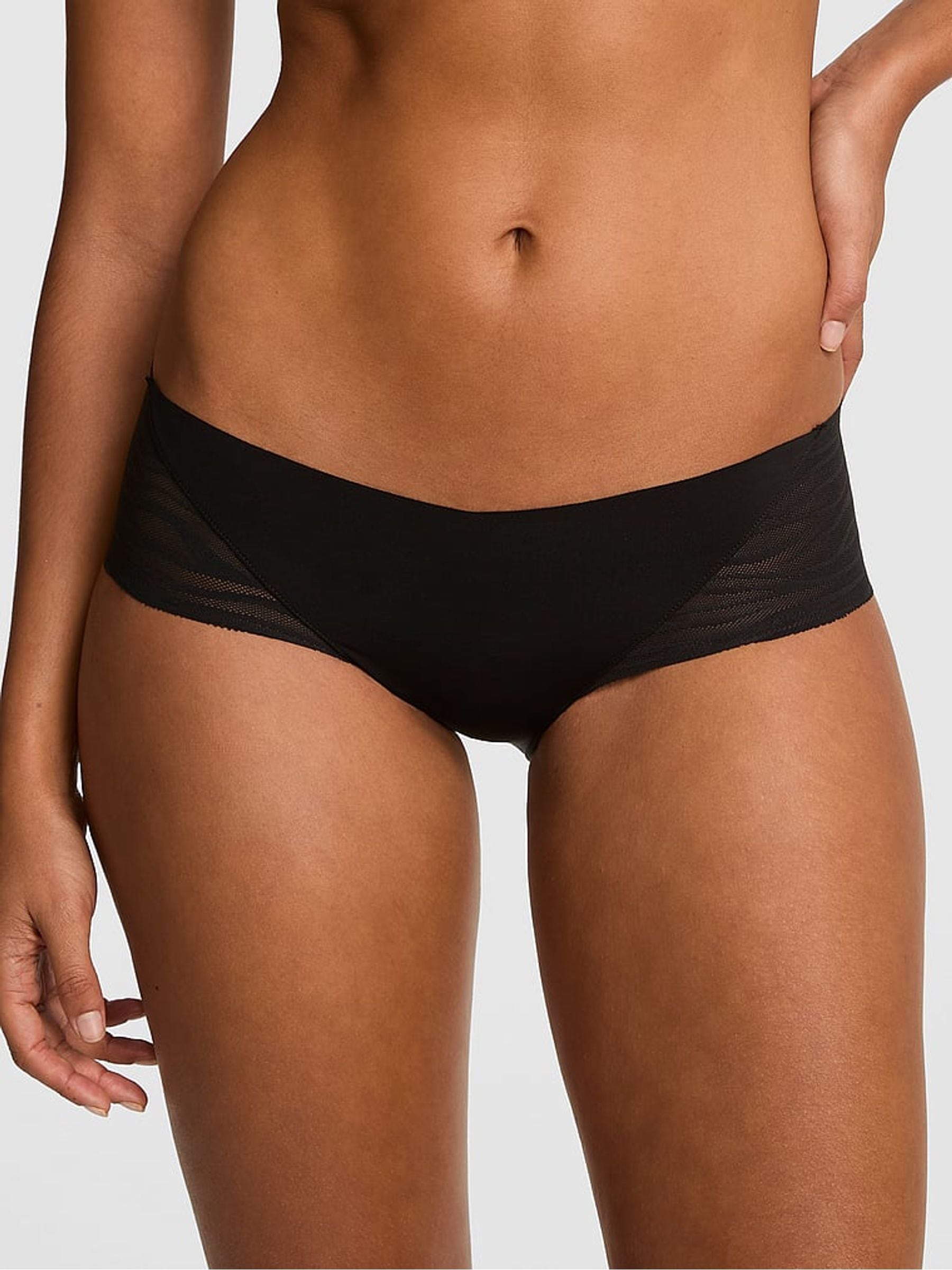 Victoria's Secret PINK Black Hipster Zebra Lace Knickers