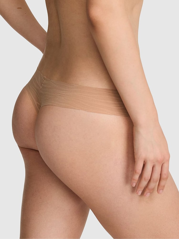 Victoria's Secret Pink Praline Nude Thong Zebra Lace Knickers - Image 2 of 2 Victoria's Secret Pink Praline Nude Thong Zebra Lace Knickers - Image 2 of 2