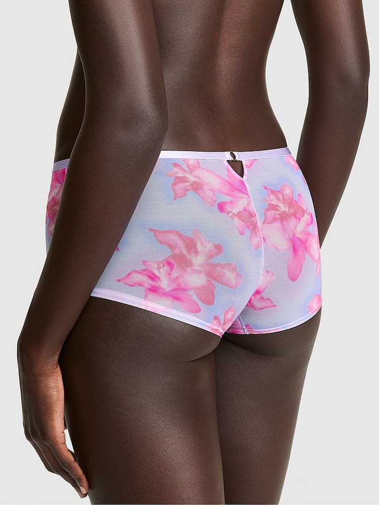 Victoria's Secret Pink Sweet Lavender Purple Short Logo Mesh Knickers - Image 2 of 2 Victoria's Secret Pink Sweet Lavender Purple Short Logo Mesh Knickers - Image 2 of 2