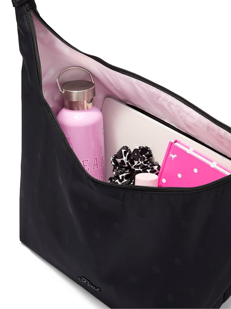 Victoria's Secret Pink Black Polka Dot Hobo Bag - Image 4 of 4 Victoria's Secret Pink Black Polka Dot Hobo Bag - Image 4 of 4