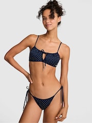 Victoria's Secret Pink Noir Navy Blue Cheeky String Bikini Bottom - Image 1 of 2