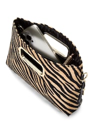 Victoria's Secret Black Zebra Straw Clutch Bag - Image 4 of 4
