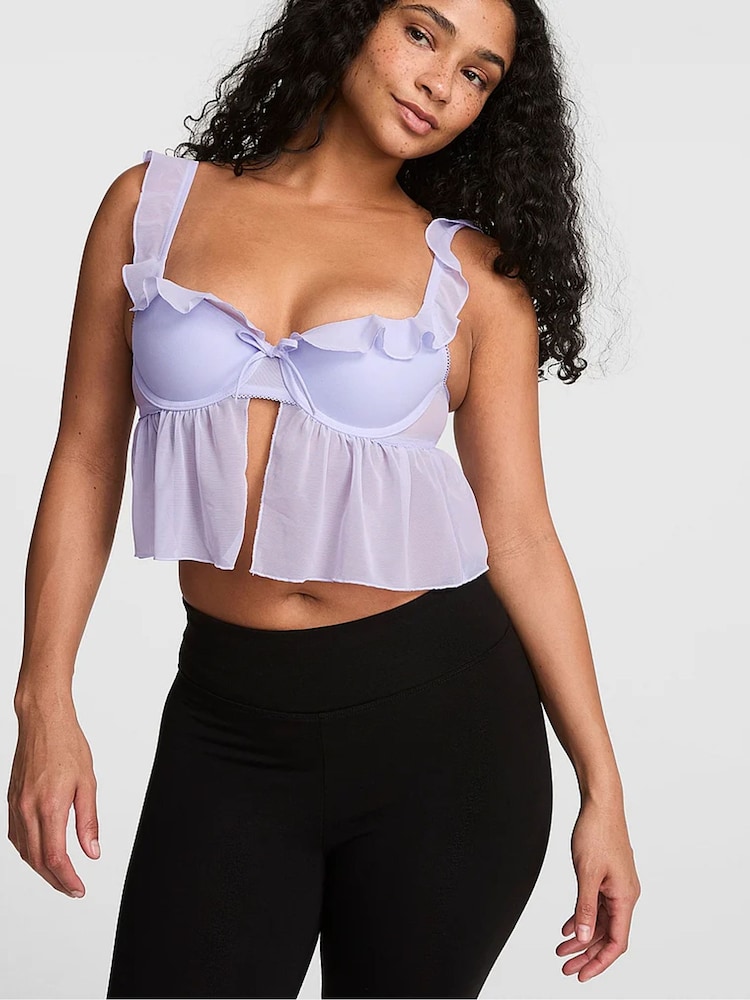 Victoria's Secret Pink Sweet Lavender Purple Mesh Bra Top - Image 1 of 2 Victoria's Secret Pink Sweet Lavender Purple Mesh Bra Top - Image 1 of 2