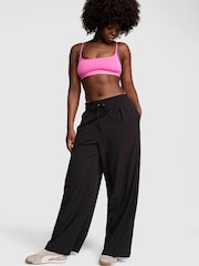 Victoria's Secret Pink Black Stretch Woven Wide Leg Trousers - Image 1 of 2