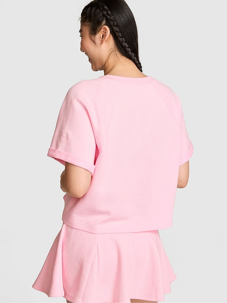 Victoria's Secret Pink Coconut Pink Terry Crew T-Shirt - Image 2 of 2