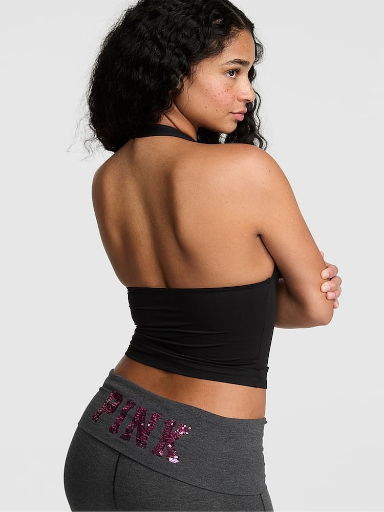 Victoria's Secret Pink Black Halter Top - Image 2 of 2 Victoria's Secret Pink Black Halter Top - Image 2 of 2