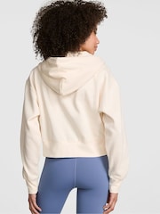 Victoria's Secret Pink Winter White Cropped Full Zip Hoodie - Image 2 of 2