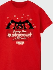 Brands In Red Stranger Things Greetings Christmas T-Shirt - Image 4 of 5