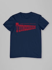 All + Every Blue Thunderbirds Classic Text Logo T-Shirt - Image 3 of 3