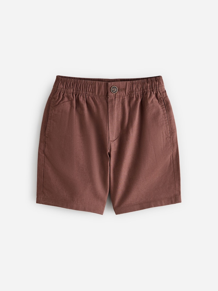 Brown Linen Chino Shorts - Image 1 of 1 Brown Linen Chino Shorts - Image 1 of 1