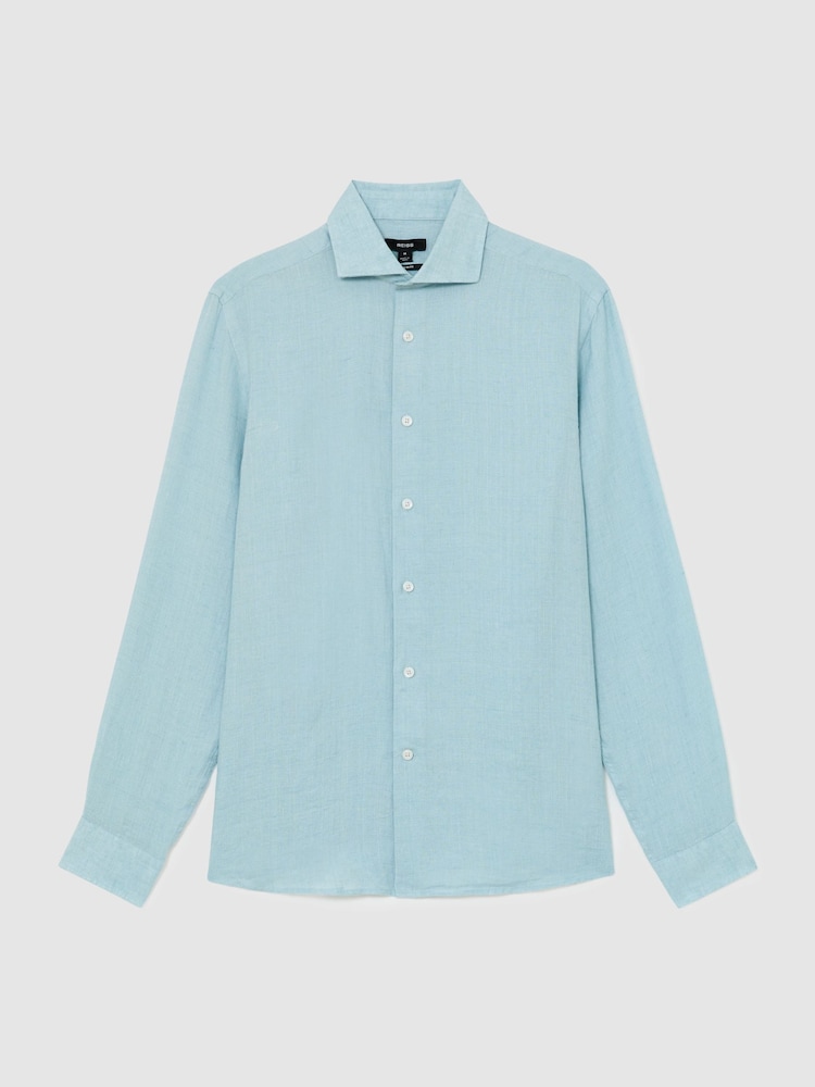 Reiss Ultra Marine Green Ruban Shirt - Image 1 of 5