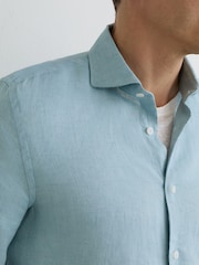 Reiss Ultra Marine Green Ruban Shirt - Image 3 of 5