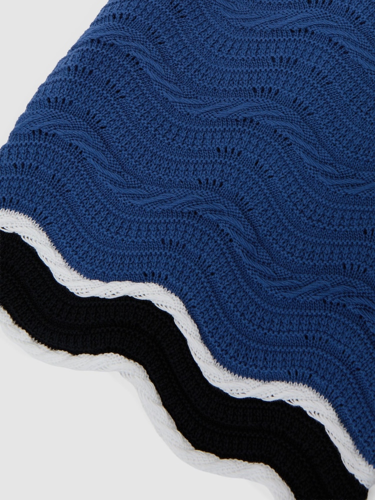 Reiss Blue Helios Cotton-Blend Wave-Knit Tipped Shorts - Image 7 of 7