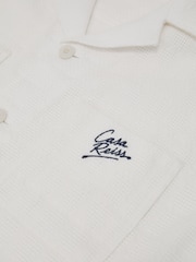 Reiss White Simeon Cotton Textured Four-Pocket Logo Shirt - Image 6 of 6