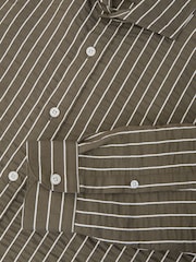 Reiss Vintage Green Dupree Modal-Blend Seersucker Pinstripe Shirt Regular-Fit - Image 6 of 6