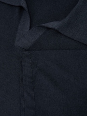Reiss Navy Rook Pigment-Dyed Merino Wool Open-Collar Polo Shirt - Image 6 of 6