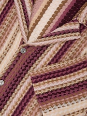 Reiss Pink Fleet Stripe-Knit Cuban-Collar Shirt - Image 6 of 6