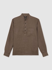 Reiss Soft Brown Trident Shirt - Image 2 of 6