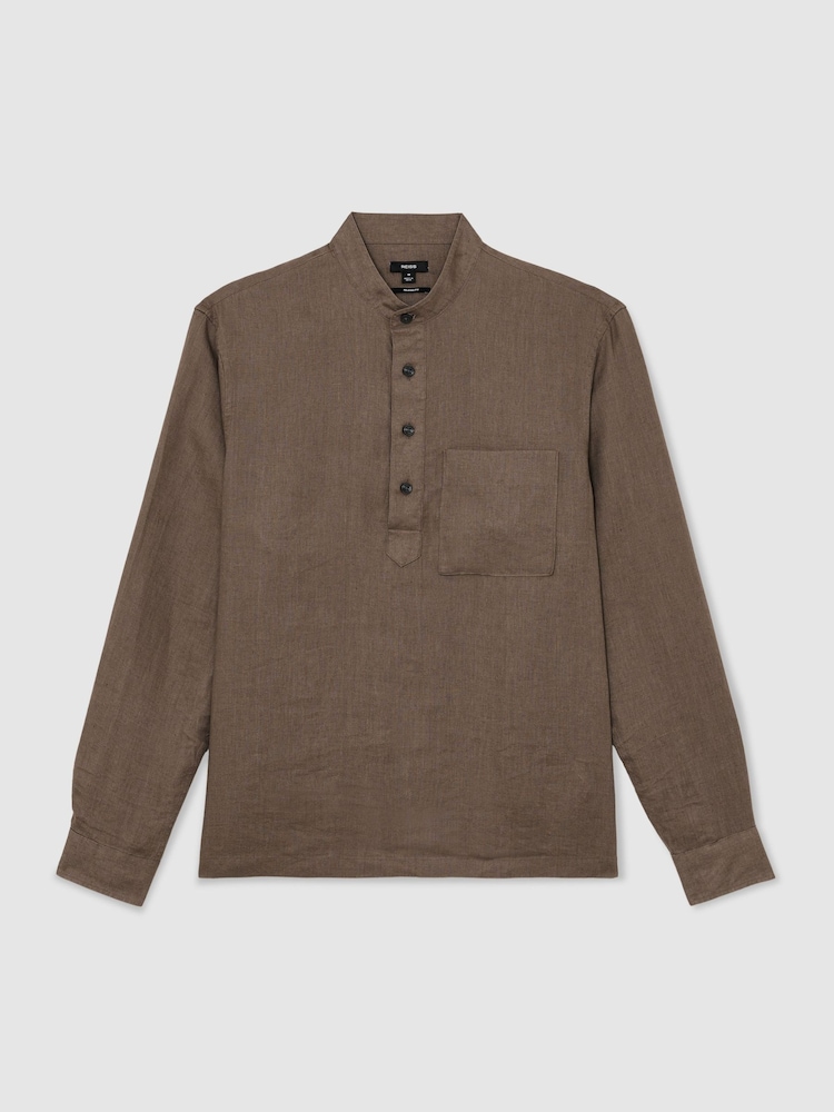 Reiss Soft Brown Trident Shirt - Image 2 of 6