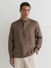 Reiss Soft Brown Trident Shirt - Image 4 of 6