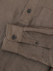 Reiss Soft Brown Trident Shirt - Image 6 of 6