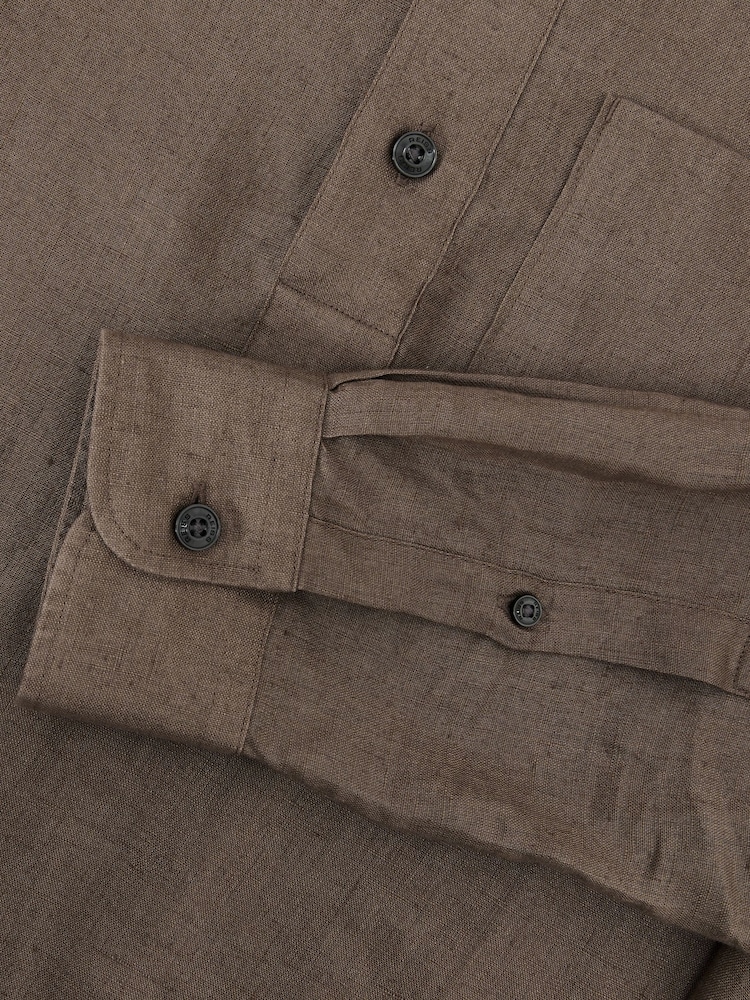 Reiss Soft Brown Trident Shirt - Image 6 of 6