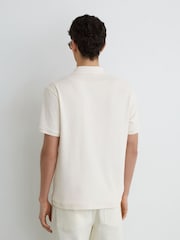Reiss White Eden Towelling Short-Sleeve Shirt - Image 4 of 5